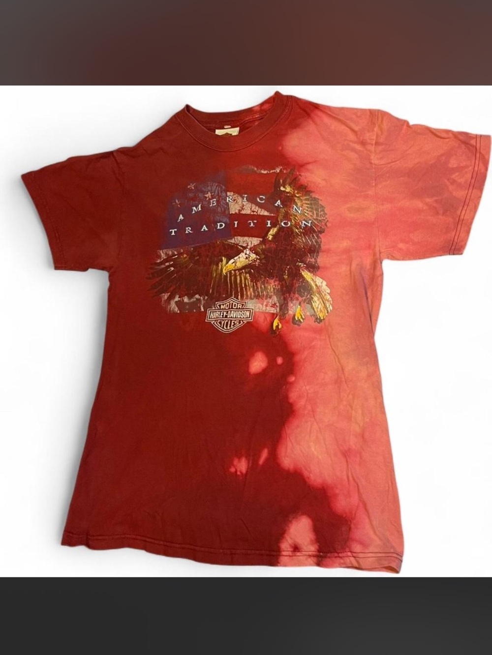 Vintage Harley Davidson Split Bleach Grunge T-Shirt M